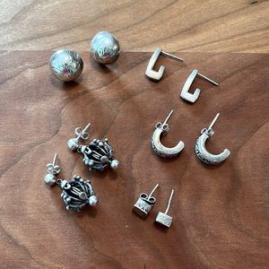 Lot of 5 Sterling Silver Earrings